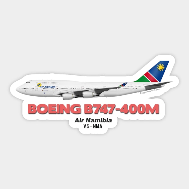 Boeing B747-400M - Air Namibia Sticker by TheArtofFlying